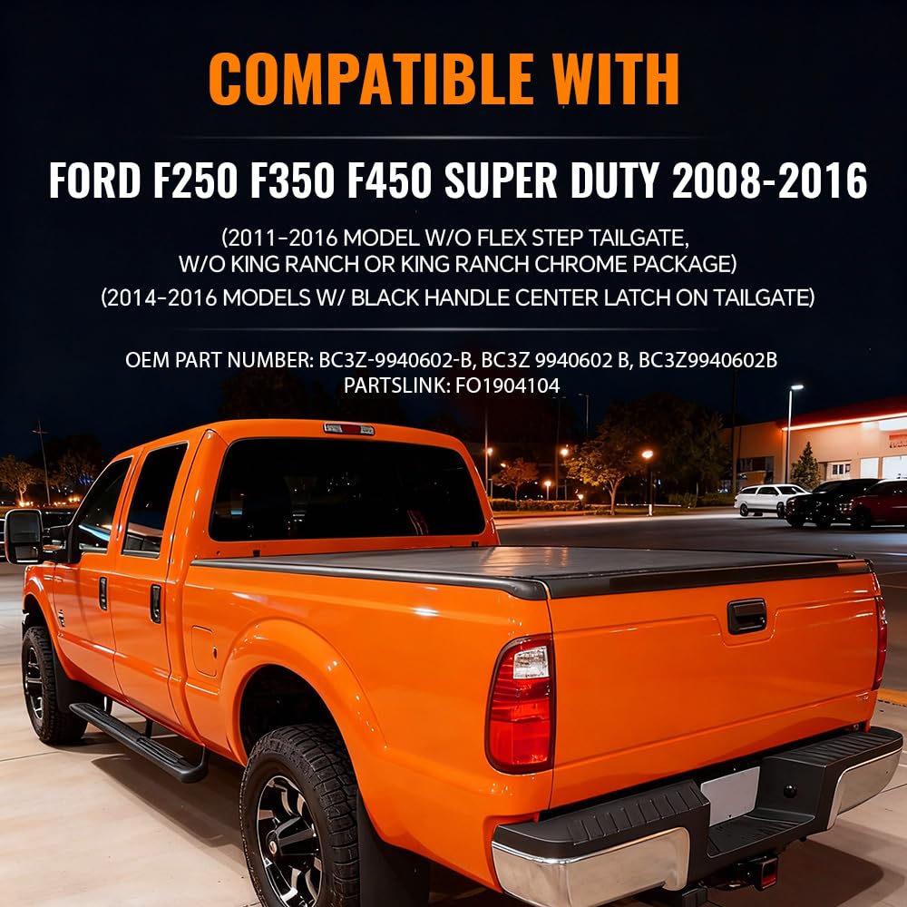 G-PLUS Tailgate Protector Spoiler Top Cap Molding Cover Compatible with Ford 2008-2016 F250 F350 F450 Super Duty Models only