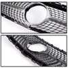 Front Diamond Style Grille Grill Trim Shell Compatible with W205 C Class C250 C300 C400 C450 AMG Sport 2015 2016 2017 2018 Without Camera