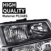 G-PLUS Headlights Compatible with Chevy Avalanche 1500 2500/Fit Chevy Silverado 1500 2500 3500 2003-2006,Clear Lens Black Housing Clear ReflectorBumper Headlamps,faros delanteros