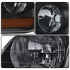 G-PLUS Headlights Compatible with Ford F150 1998-2003/Fit Ford Expedition 1997-2002/Fit F250 1998-1999 Truck Lightning Style w/Corner Lamps Smoky Lens Black Housing Amber Reflector