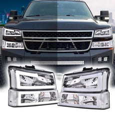 G-PLUS LED Headlights for Chevy Avalanche Silverado 1500 2500 3500 2003-2007 Additional Angle
