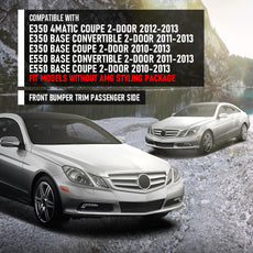 G-PLUS Front Bumper Trim for Benz E350 E550 Coupe 2010-2014 Silver Front View
