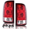 G-PLUS Tail Lights Lamps w/Bulbs & Wiring Harness Compatible with GMC Sierra 1500 2500 3500HD 2007-2013 Left+Right Red Lens Taillamps Brakelights Luces Traseras Faros TraserosAssembly