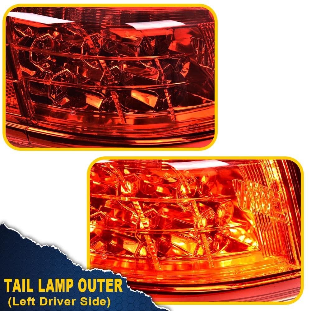 G-PLUS Tail Light Compatible With 2016 2017 2018 Honda HR-V EX/LX/EX-L Sport Utility 4-Door Sedan,(NOT Have the Side Light),Automotive Outer Brake Rear Lamp, Driver Side (Left) Luces TraserasAssembly