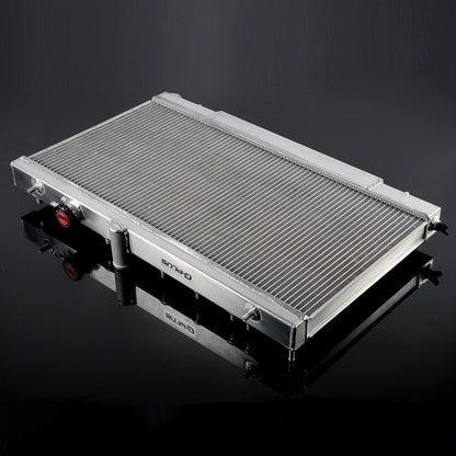Aluminum Racing Cooling Radiator Stop Leak Compatible for Subaru Impreza GDA/GDB WRX STI Vers 7~9 2002 2003 2004 2005 2006 2007 Silver