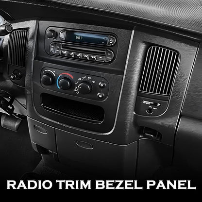 G-PLUS Dash Radio Trim Bezel Cover Surround Panel w/Air Vent & Storage Compatible with Dodge Ram 1500 2002-2005/Fits Dodge Ram 2500 3500 2003-2005 Black