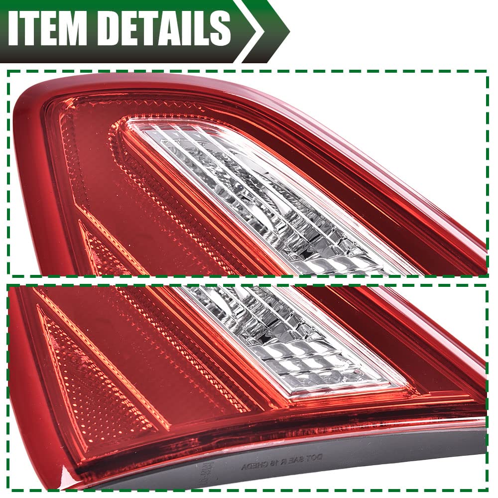 G-PLUS Inner Tail Light Compatible With 2016 2017 2018 Nissan Altima SR Model 4-Door Sedan Automotive Trunk Brake Rear Lid Inner Lamp Chrome Housing,Passenger Side (Right)