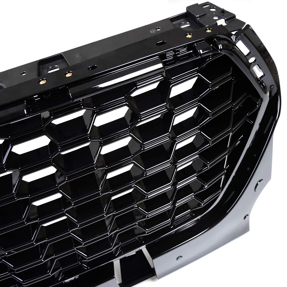 Honeycomb Front Bumper Grille Compatible with Ford Escape 2017-2018 Exterior Grill Glossy Black Protected Grille Guards With Honeycomb Mesh Style