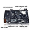 G-PLUS Headlights Assembly Fit 1992-1996 Ford Bronco/F150 F250 F350 Super Duty(Incl. 97 9th Old Body Style),Headlamps w/Corner Signal Smoky lens Chrome Housing Amber Reflector Faros Delanteros