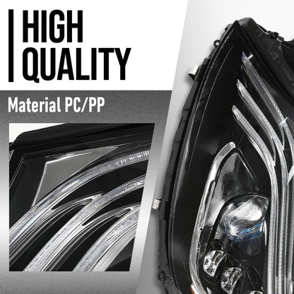 G-PLUS LED Headlight Left Driver Compatible with Benz S560 S450 S63 2018 2019 2020 A2229062105, A222 906 2105 Black