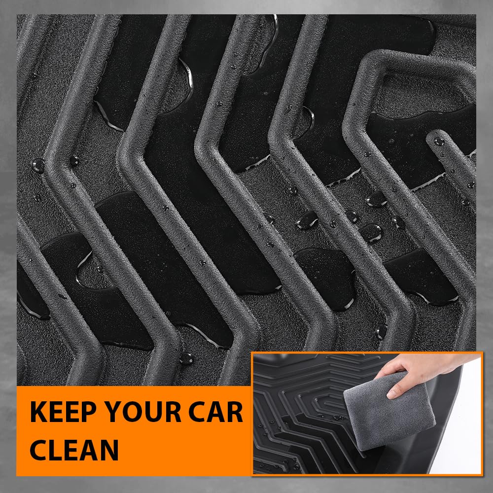 G-PLUS Floor Mats Fit for Honda Accord Sedans 2013 2014 2015 2016 2017 Floor Liners,TPE Custom Fit All Weather Full Cover Protection Car Mats, 1st & 2nd Row Cargo Liners Black