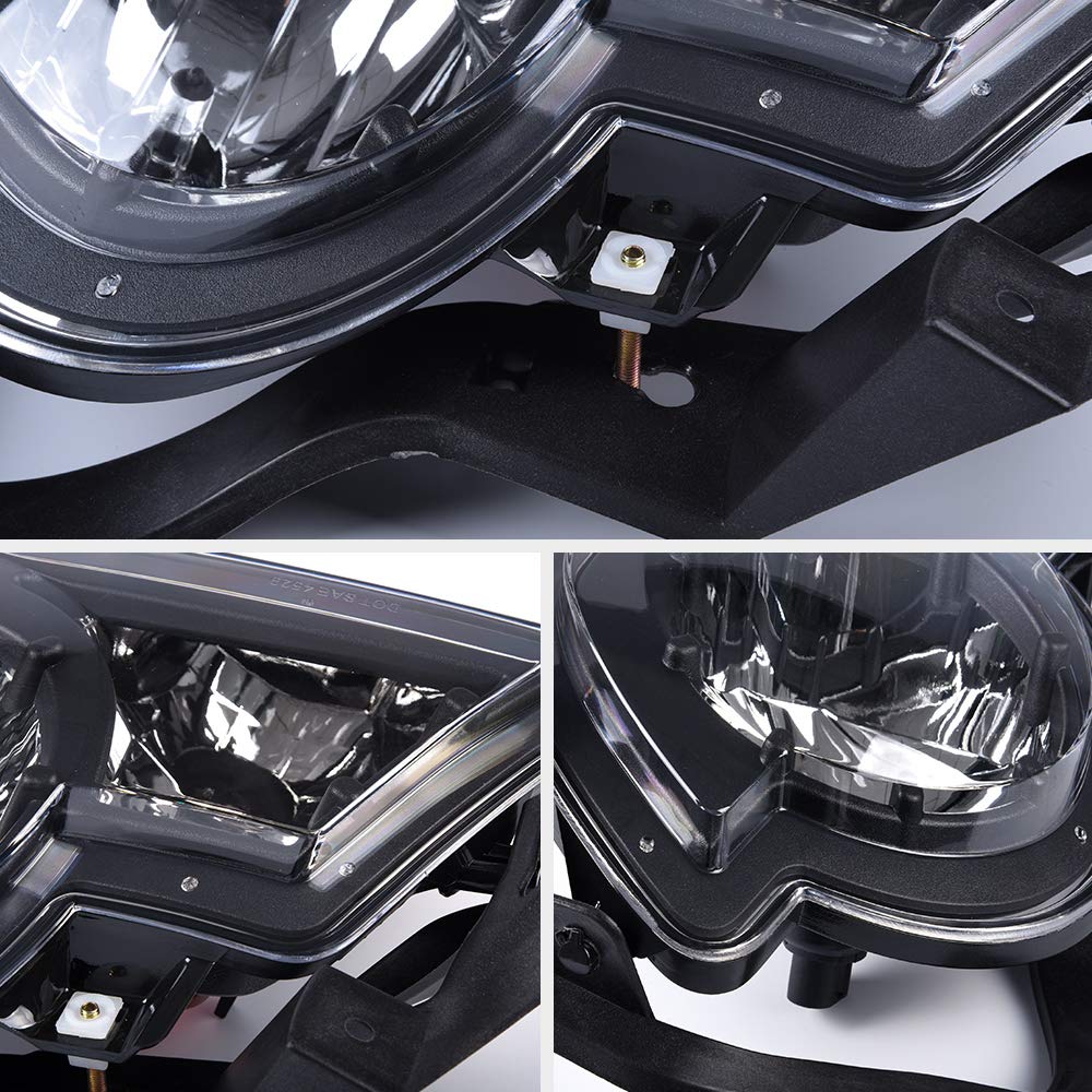G-PLUS Front Bumper Fog Lights Assembly Compatible with 2002-2006 Chevy Avalanche Driving Fog Lamps Replacement Left & Right Side GM2593141 GM2592141 (2002-2006 Avalanche Clear Lens)