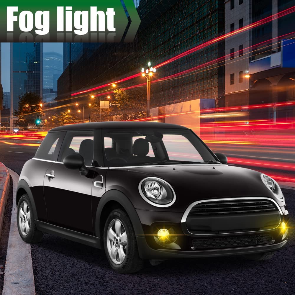 G-PLUS Bumper Fog Lights Compatible with Mini Cooper R55 R56 R57 R58 2007-2015 Fog Lamps Driver & Passenger Side Clear Lens Fog Lamp Accessories neblineros para autos delantero faros antiniebla