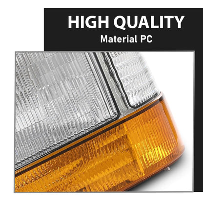 G-PLUS 6PCS Set Headlights Assembly Front Headlamp Corner/Side Signal Lights Compatible with Ford Bronco F150 1992-1996, Fit Ford F250 F350 1992-1997 FO2521114, FO2550110, FO2551108, FO2520116