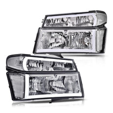 G-PLUS LED DRL Headlights for Chevy Colorado GMC Canyon Isuzu 2004-2012 Chrome Housing