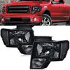 G-PLUS Headlights Compatible with Ford F150 2009-2014 Headlamps Pair Left & Right Smoky Lens Black Housing Clear Reflector,faros delanteros