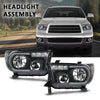 G-PLUS LED DRL Headlights Compatible with Toyota Tundra 2007-2013,Fit2008-2017 Toyota Sequoia Headlamps Assembly Clear Lens Black Housing Clear Reflector Left & Right,faros delanteros