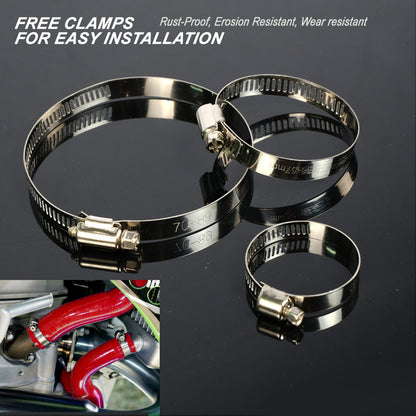 G-PLUS Silicone Intercooler Inlet Intake Hose Piping Kit Clamps Compatible With Ford F250 F350 6.0 Diesel 2003-2010(OEM :6C3Z 6C640-B), Black