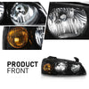 G-PLUS Front Corner Headlights Assembly Compatible with Elantra 2004-2006 Clear Lens Black Housing Amber Reflector Driver & Passenger ‎921012D550 Bumper Headlamps,faros delanteros