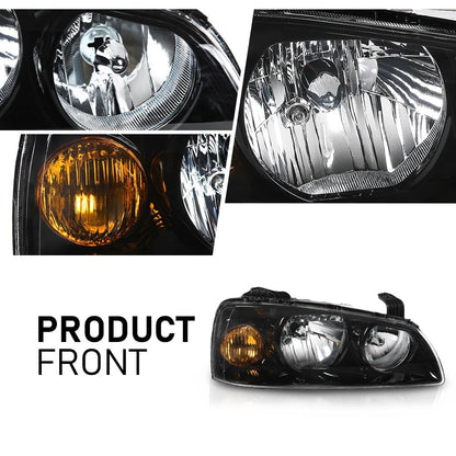 G-PLUS Front Corner Headlights Assembly Compatible with Elantra 2004-2006 Clear Lens Black Housing Amber Reflector Driver & Passenger ‎921012D550 Bumper Headlamps,faros delanteros