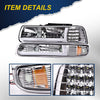 G-PLUS LED DRL Headlights Compatible with 1999-2002 Chevy Silverado/2001-2002 Silverado 1500HD 2500HD/00-06 Tahoe Suburban 1500 2500, Bumper Headlamp, 2Pcs Amber (Left+Right)