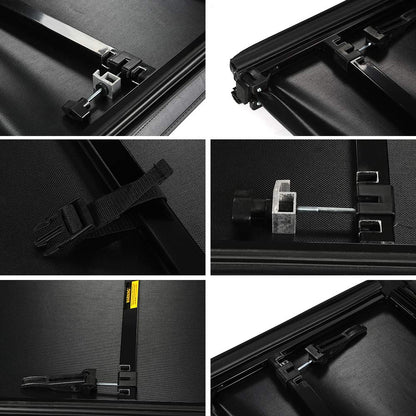 G-PLUS T3 Soft Lock Tri-Fold Tonneau Cover Assembly Replacement for 2004-2014 Chevy Colorado/GMC Canyon,Short Bed Black (Standard Short Bed 6')