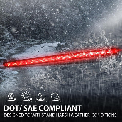 G-PLUS LED 3rd Third Brake Light Compatible with Benz C-Class W203 Sedan & AMG 2001-2007, Not Fit W203 Wagon Models, High Mount Cargo Light, Red Lens Clear Housing, A2038201456, 2038201456