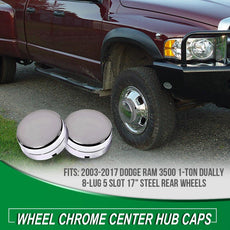 G-PLUS Rear Wheel Center Caps for Dodge Ram 3500 Dually 2003-2017 Chrome Pair Product Image