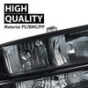 G-PLUS Headlights Corner Bumper Turn Signal w/o Bulbs Fit Chevy Blazer 1998-2005/Fit Chevy S10 Pickup 1998-2004 Smoke Lens Black Housing Clear Reflector Bumper Headlamps,faros delanteros Assembly