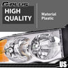 G-PLUS Headlights Bumper Headlamps Assembly Compatible with 2002-2005 Dodge Ram 1500 2500 3500, Clear Lens Chrome Housing Amber Reflector,faros delanteros