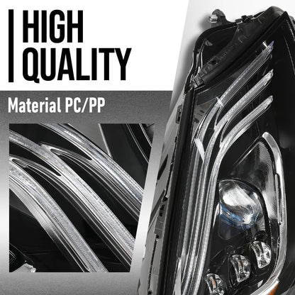 G-PLUS LED Headlight Right Passenger Compatible with Benz S560 S450 S63 2018 2019 2020 A2229062205, A222 906 2205 Black