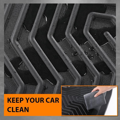 G-PLUS Floor Mats 3PCS Compatible with Nissan Frontier Crew Cab 2008-2021,TPE All Weather Full Cover Protection 1st & 2nd Row Floor Liners,Black