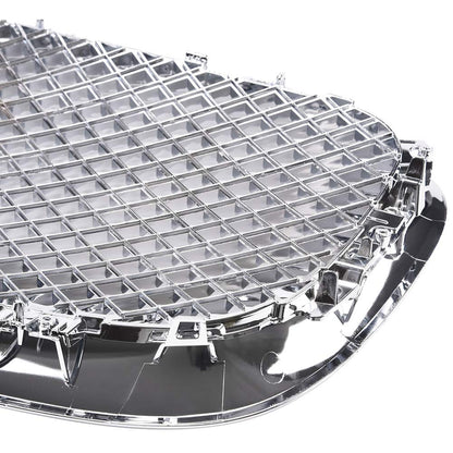 Chrome Silver Front Upper Grille Front Center Grill Assembly Compatible For Jaguar XF XFR 2012-2015