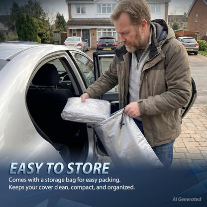 G-PLUS Waterproof All Weather Car Cover for Sedan,Silver