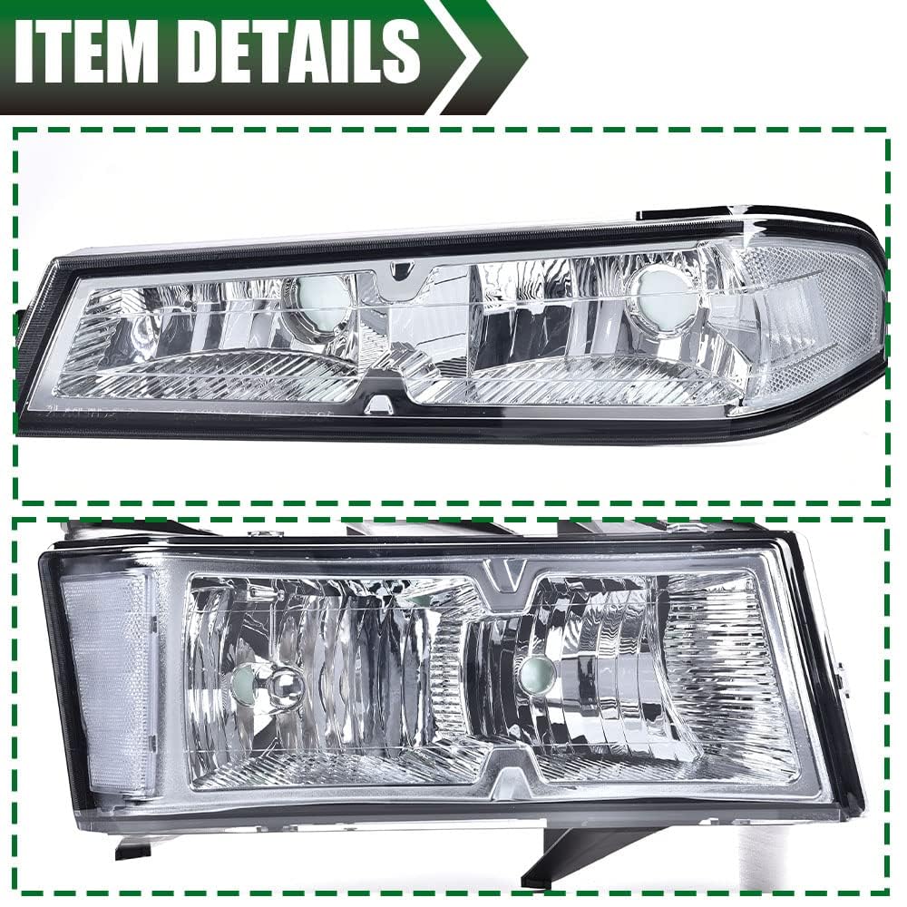 G-PLUS Headlights Assembly Compatible with Chevy Colorado/GMC Canyon 2004-2012,Fit Isuzu i-280 i-350 2006,Fit Isuzu i-290 i-370 2007-2008 Headlamps Smoky Lens Chrome Housing Clear Reflector
