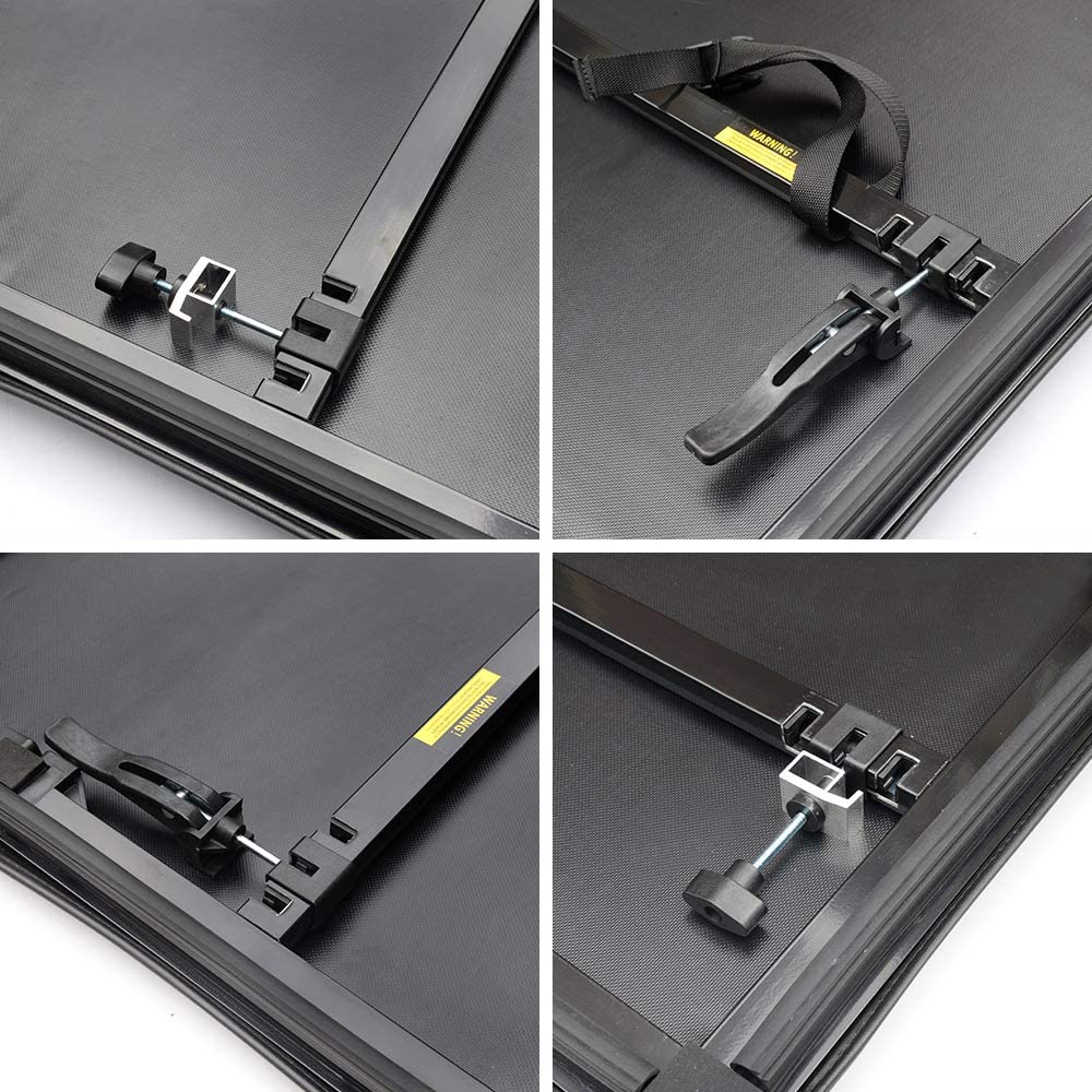 G-PLUS Four Fold Retractable Soft Quad Fold Tonneau Cover Compatible with Ford F150 2004-2008 (Excl. 2004 Heritage)/Compatible with Lincoln Mark LT 2005-2008 | Styleside 5.5' 5.5ft Bed