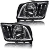 G-PLUS Headlights Compatible with Ford Mustang 2005-2009 Factory Halogen Headlamps Pair Clear Lens Chrome Housing Amber Reflector,faros delanteros