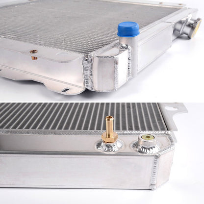 G-PLUS 2 Row Core Full Aluminum Racing Performance Radiator Replacement For 1987-2006 Jeep Wrangler YJ TJ 2.4L-4.2L 2.5L 4.0L L4 L6 Silver