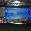 G-PLUS Universal 15 Row AN10-10AN Aluminum Engine Transmission Oil Cooler Kit + Oil Hose End Kit