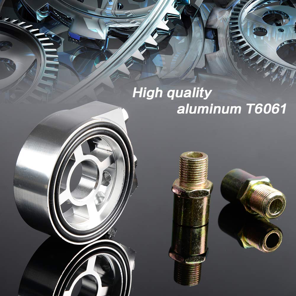 G-PLUS Oil/Gauge Filter Oil Pressure Adapter Universal Aluminum Oil pressure/temperature gauge Filter Cooler Sandwich Plate Adapter M20 X 1.5 Racing Sport JDM