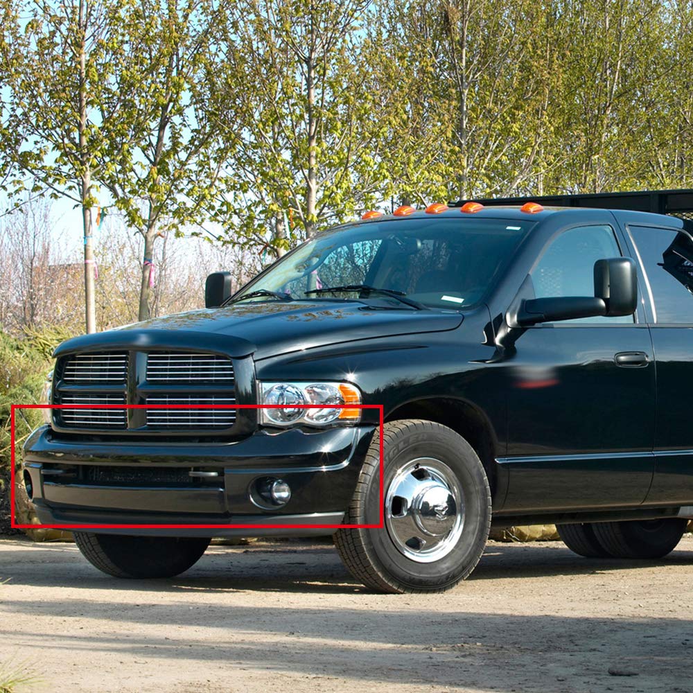 G-PLUS Front Bumper Shell Face Bar Primered Black Steel w/Round Fog Light Holes Compatible with Dodge Ram 1500 2002-2008 / Fit Ram 2500 3500 2003-2009 Primered Black Steel