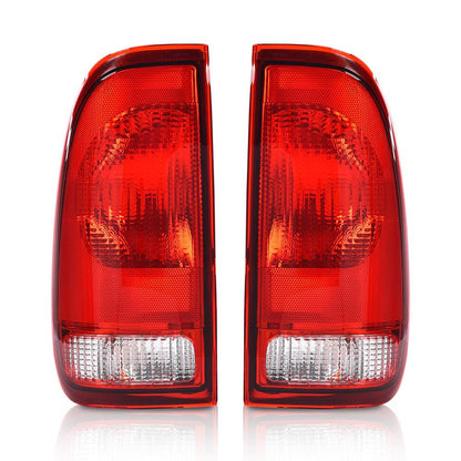 G-PLUS Tail Lights Fit Ford F150 Stepside 1997-2004/Fit Ford F250 1997-1999/Fit F250 F350 F450 F550 Super Duty 1999-2007,Left & Right Red Lens Rear Lamps Luces Traseras, Faros TraserosAssembly
