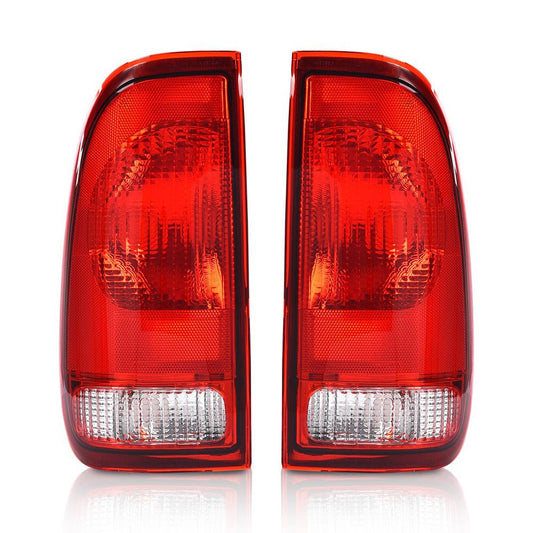 G-PLUS Tail Lights Fit Ford F150 Stepside 1997-2004/Fit Ford F250 1997-1999/Fit F250 F350 F450 F550 Super Duty 1999-2007,Left & Right Red Lens Rear Lamps Luces Traseras, Faros TraserosAssembly