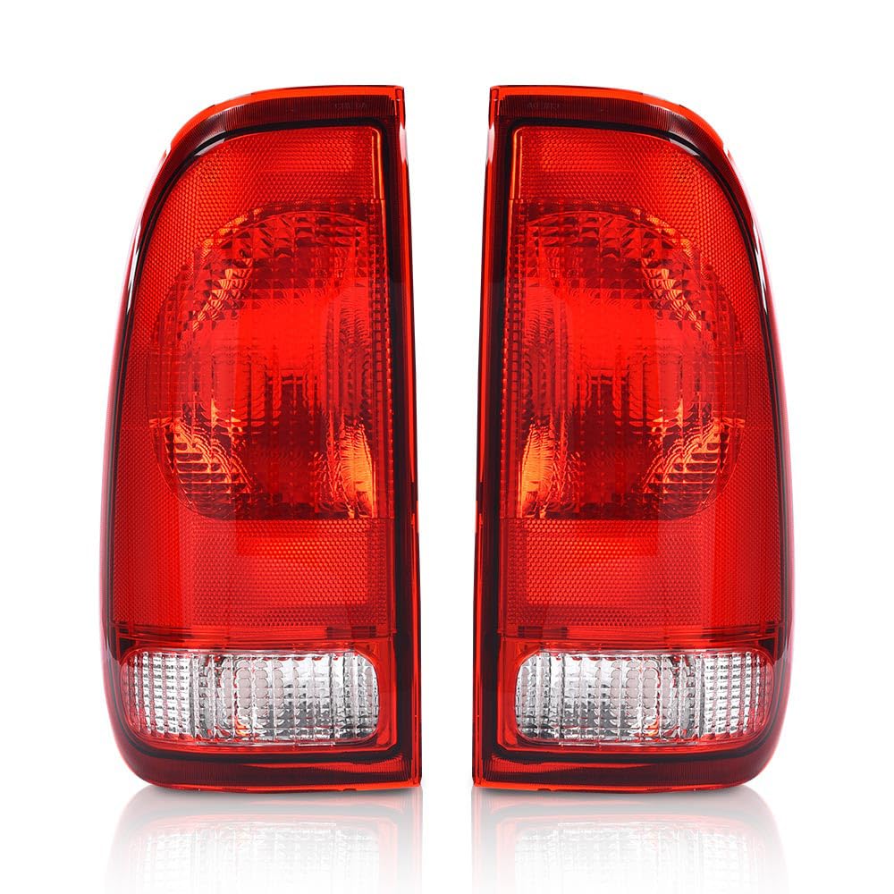 G-PLUS Pair Rear Tail Lights w/o Bulbs & Wire Harness Fit Ford F150 Stepside 1997-2004/ Fit Ford F250 1997-1999/ Fit F250 F350 F450 F550 Super Duty 1999-2007 F85Z13404CA faros traserosAssembly