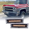G-PLUS Smoke Lens Amber LED Front Side Marker Light Compatible with 81-91 Chevy C10 C20 C30 GMC GM2550115, GM2551107