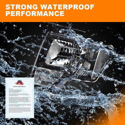 G-PLUS Driver and Passenger Side Headlights & Tail lights Compatible with Ford F150 2009-2014 (Clear Lens Black Housing Clear Reflector Headlights + Tail lights)