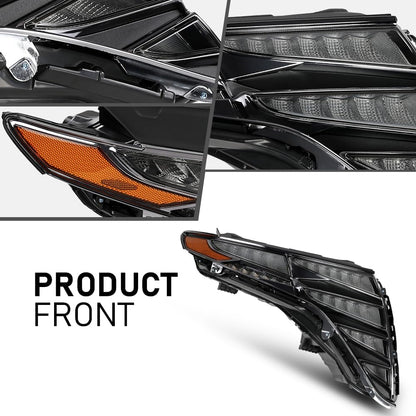 G-PLUS LED Headlights Front Headlamp Assembly Right Passenger, Compatible with Tucson 2021-2024, Clear Lens Black Housing Amber Reflector, 92208CW200, 92208-CW200 Bumper Headlamps,faros delanteros