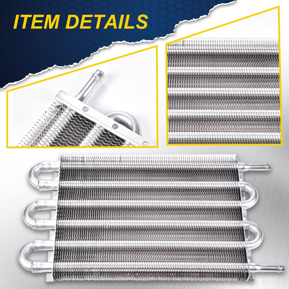 G-PLUS Transmission Oil Cooler & 10" Cooling Fan W/Kit,Aluminum 6 Row Radiator Remote Transmission Oil Cooler 10" Shroud Fan Kit