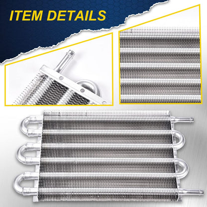 G-PLUS Transmission Oil Cooler & 10" Cooling Fan W/Kit,Aluminum 6 Row Radiator Remote Transmission Oil Cooler 10" Shroud Fan Kit