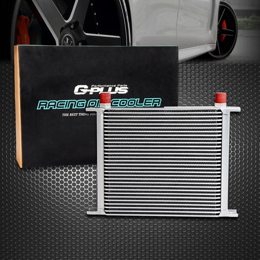 G-PLUS 30 Row AN10-10AN Universal Aluminum Engine Transmission Oil Cooler Color Silver